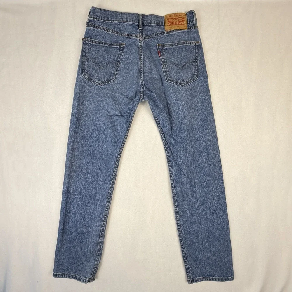 Levis 505 Jeans Mens 29x30 Medium Wash Blue Straight Stretch Denim Cowboy
